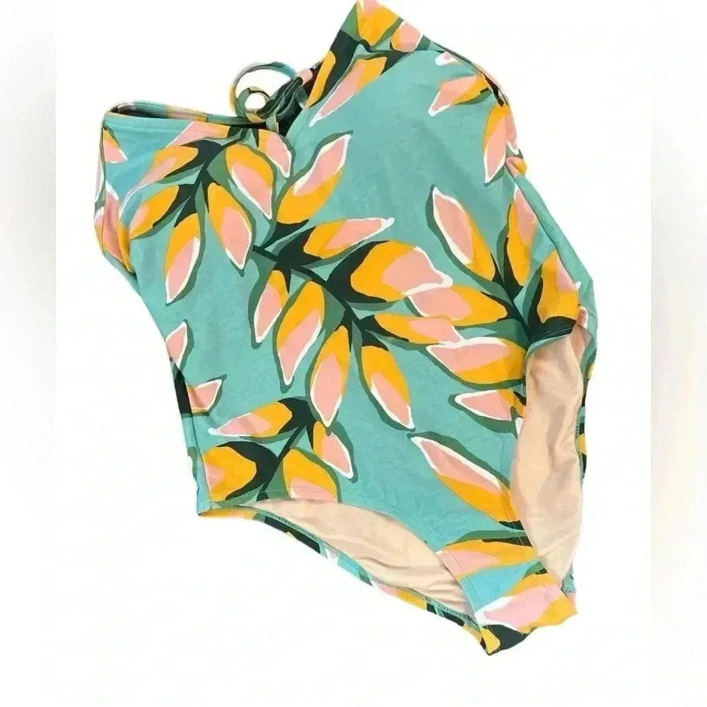 Kona Sol Tropical Hawaiian One Piece Floral Adjustable Plus Swimsuit Size 18 W